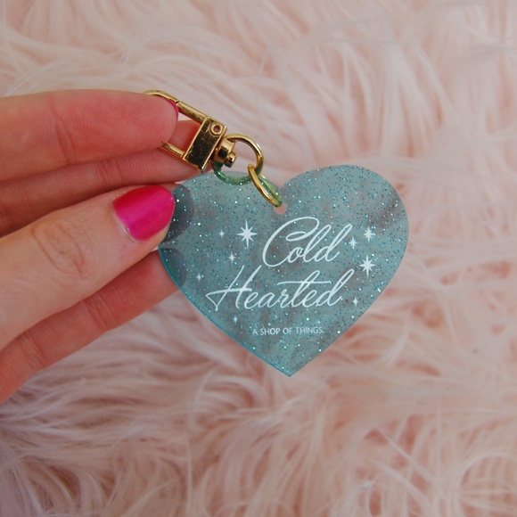 Cold Hearted Keychain Blue Sparkle - Picture 5 of 5